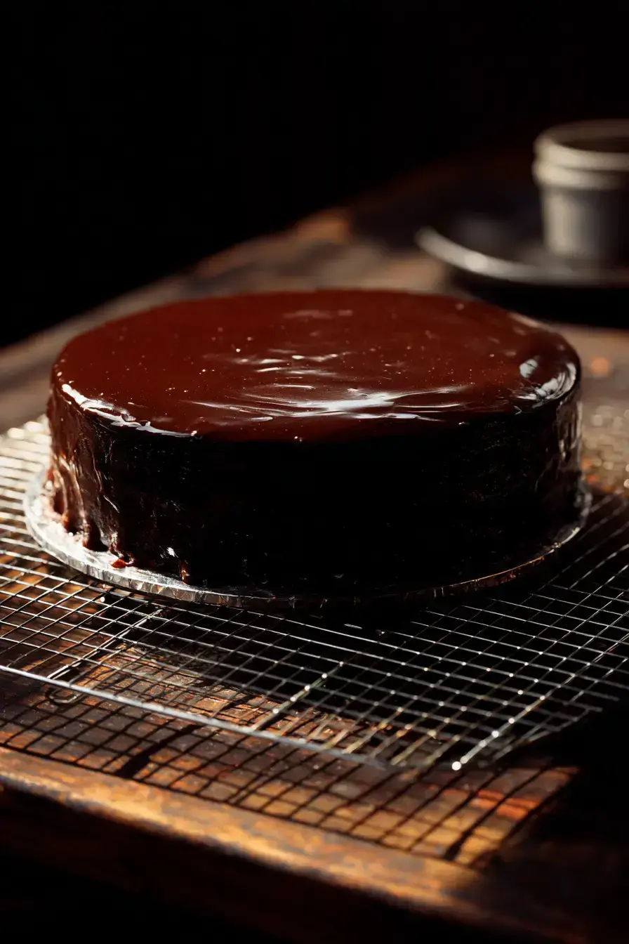 Ultimate Chocolate Fudge Cake serving presentation