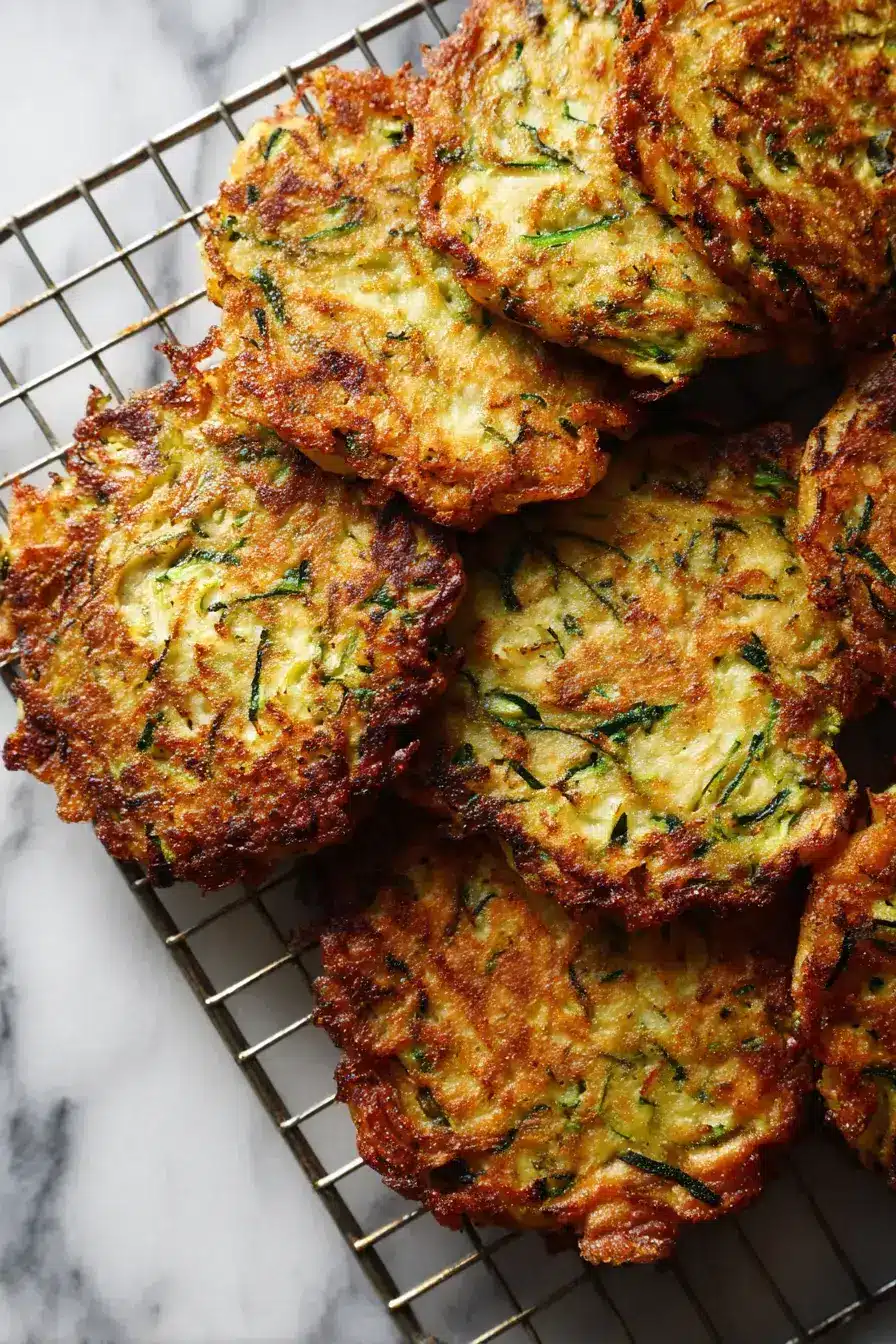 Zucchini Scallion Pancakes serving presentation