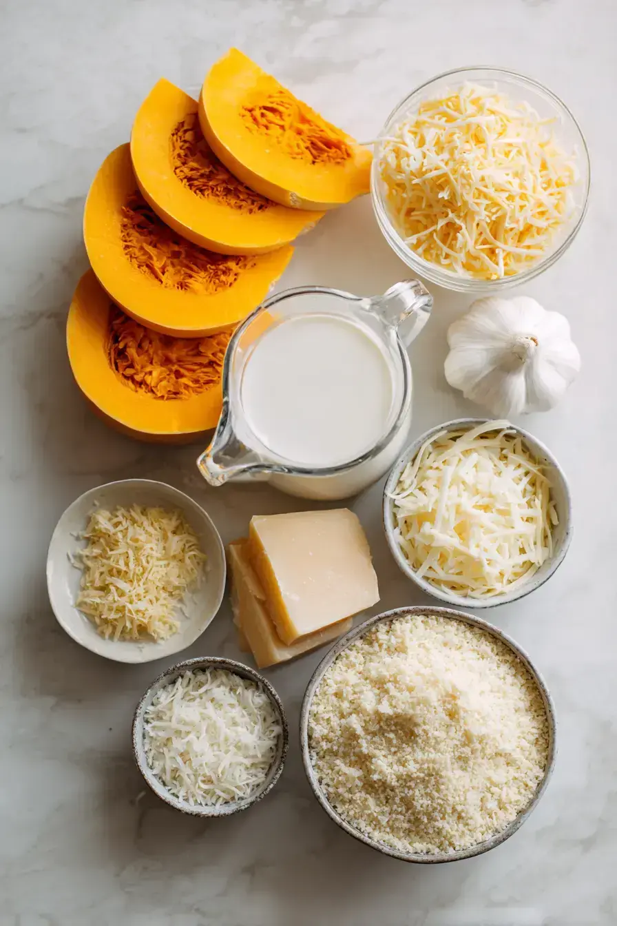 Butternut Squash Gratin ingredients preparation