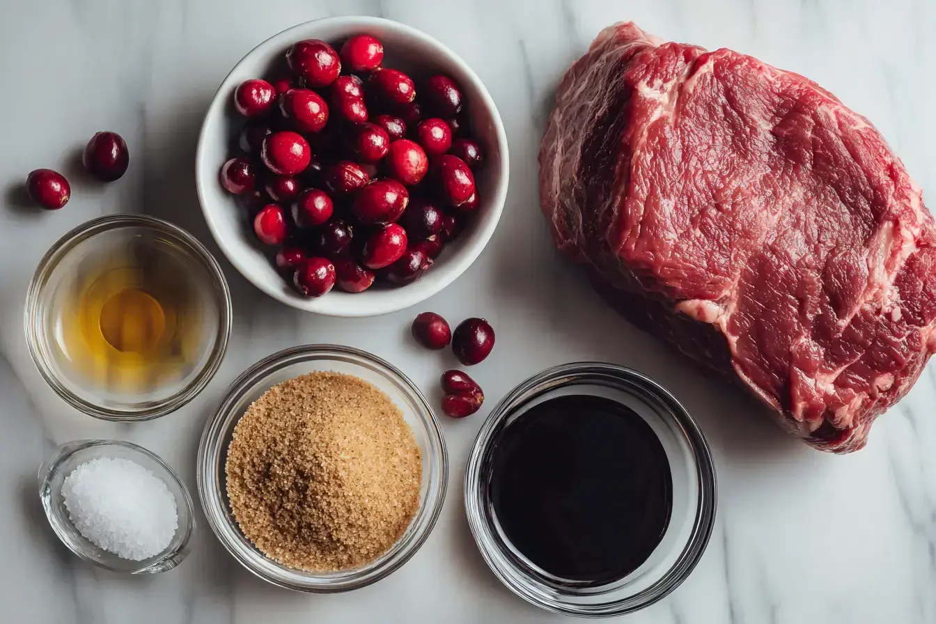 Cranberry Balsamic Roast Beef ingredients preparation