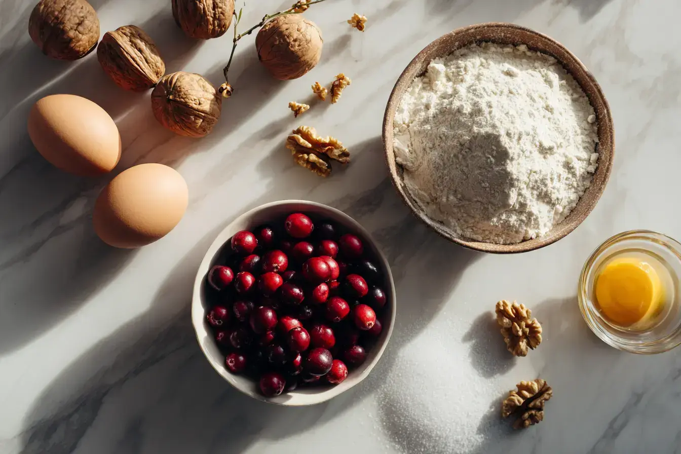 Cranberry Walnut Bread ingredients preparation