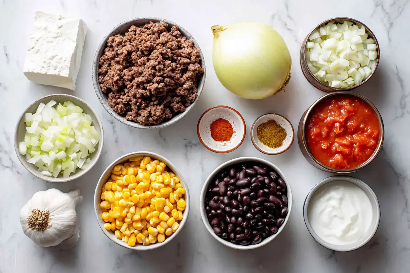 Creamy Cowboy Soup ingredients preparation