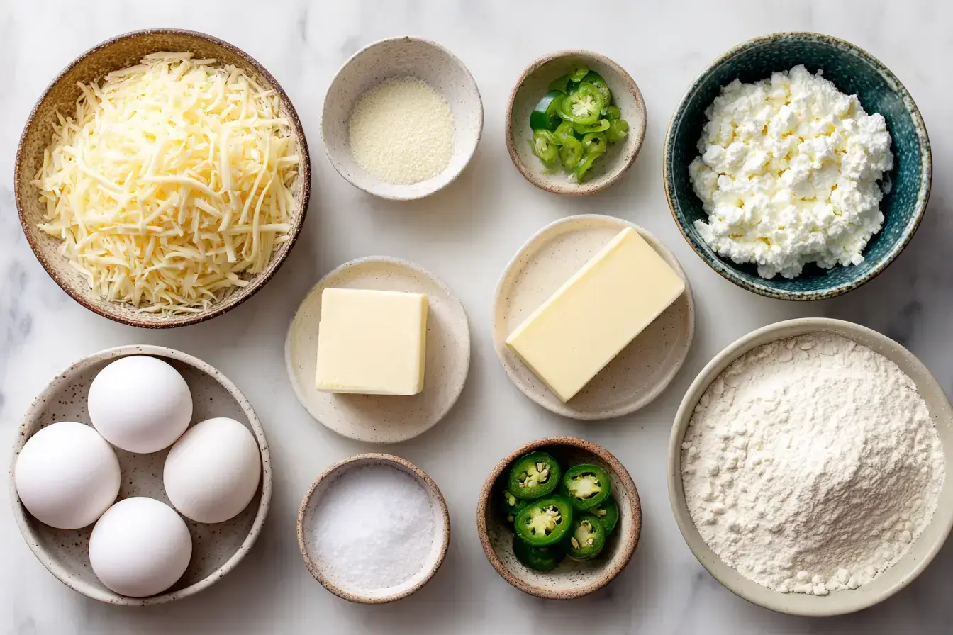 Jalapeno Cheese Squares ingredients preparation