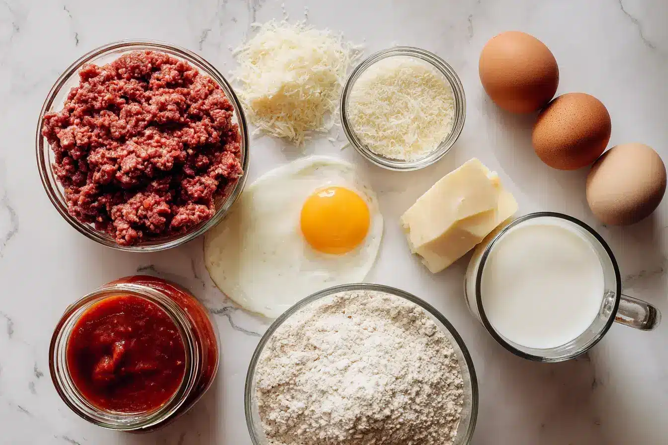 Meatball Casserole ingredients preparation