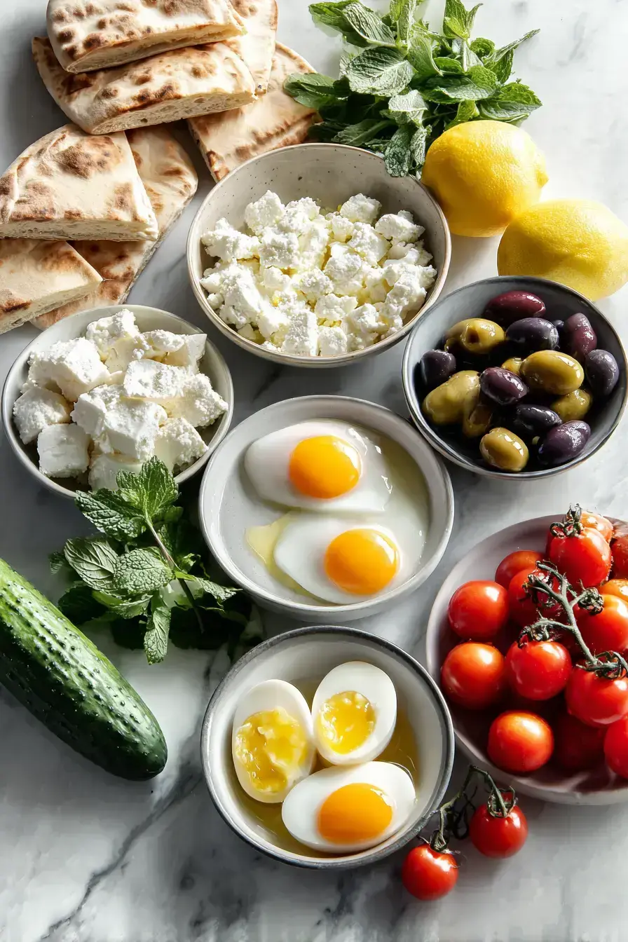 Mediterranean Brunch Board ingredients preparation