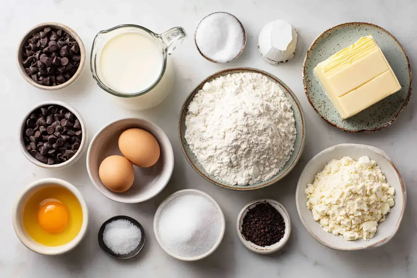 Mini Chocolate Chip Muffins ingredients preparation