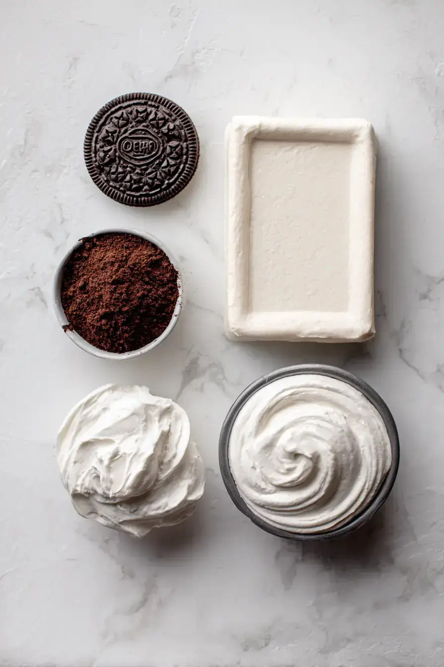 Oreo Chocolate Mousse Pie ingredients preparation