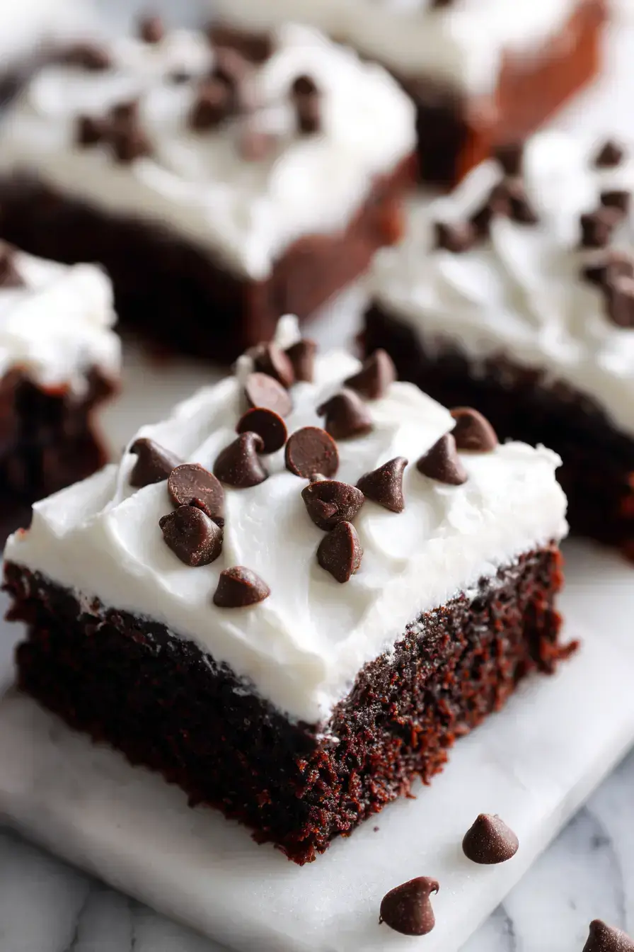 Brownie Refrigerator Cake recipe finished dish