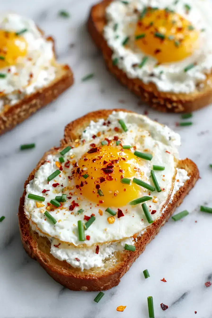 Egg Ricotta Toast recipe finished dish