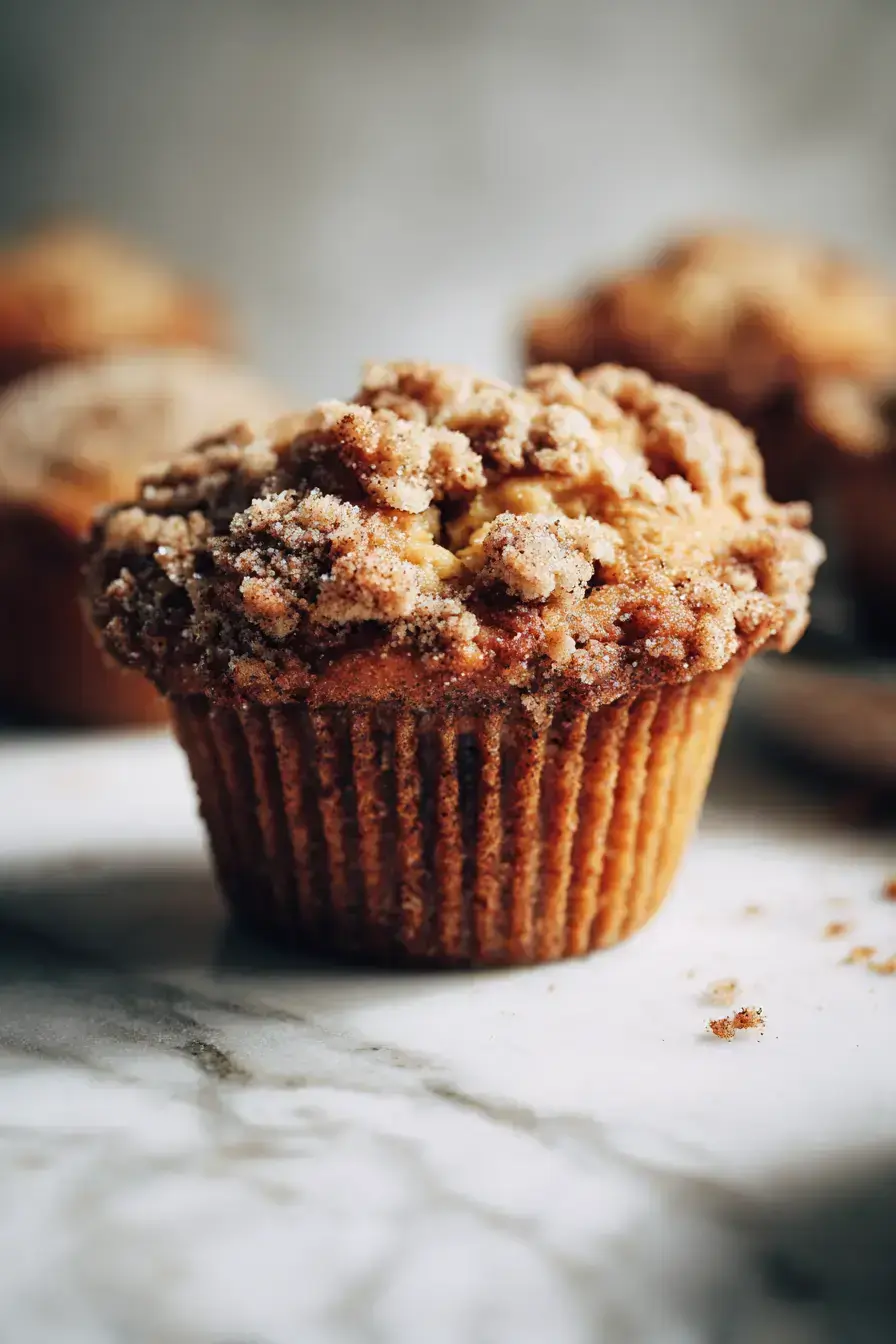 Apple Cinnamon Streusel Muffins serving presentation