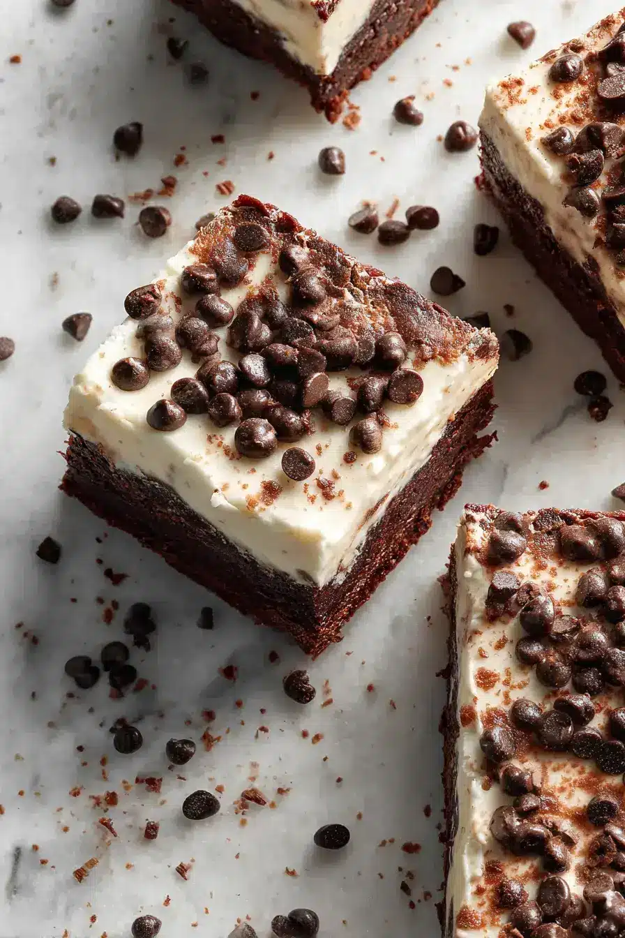 Brownie Refrigerator Cake serving presentation