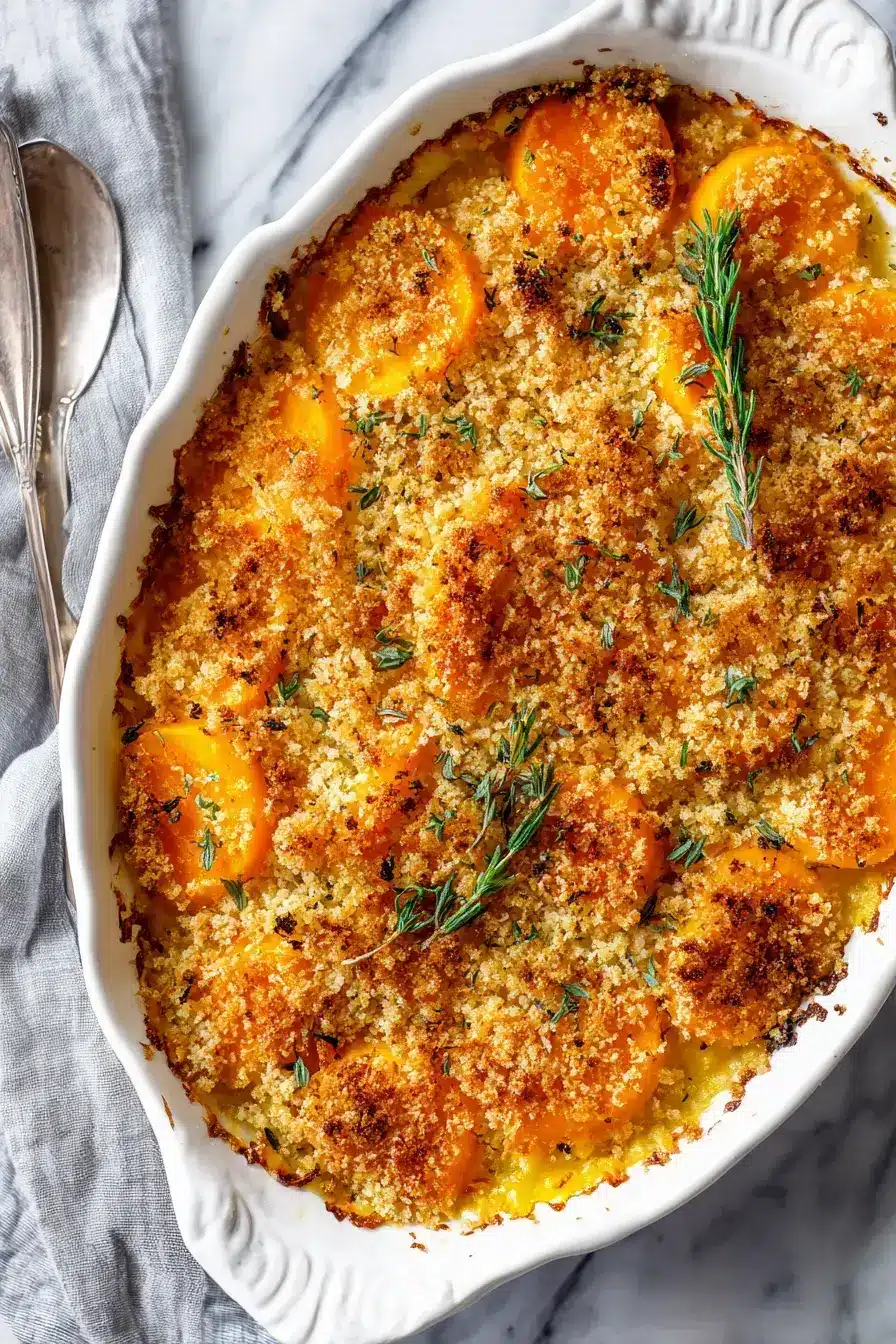 Butternut Squash Gratin serving presentation