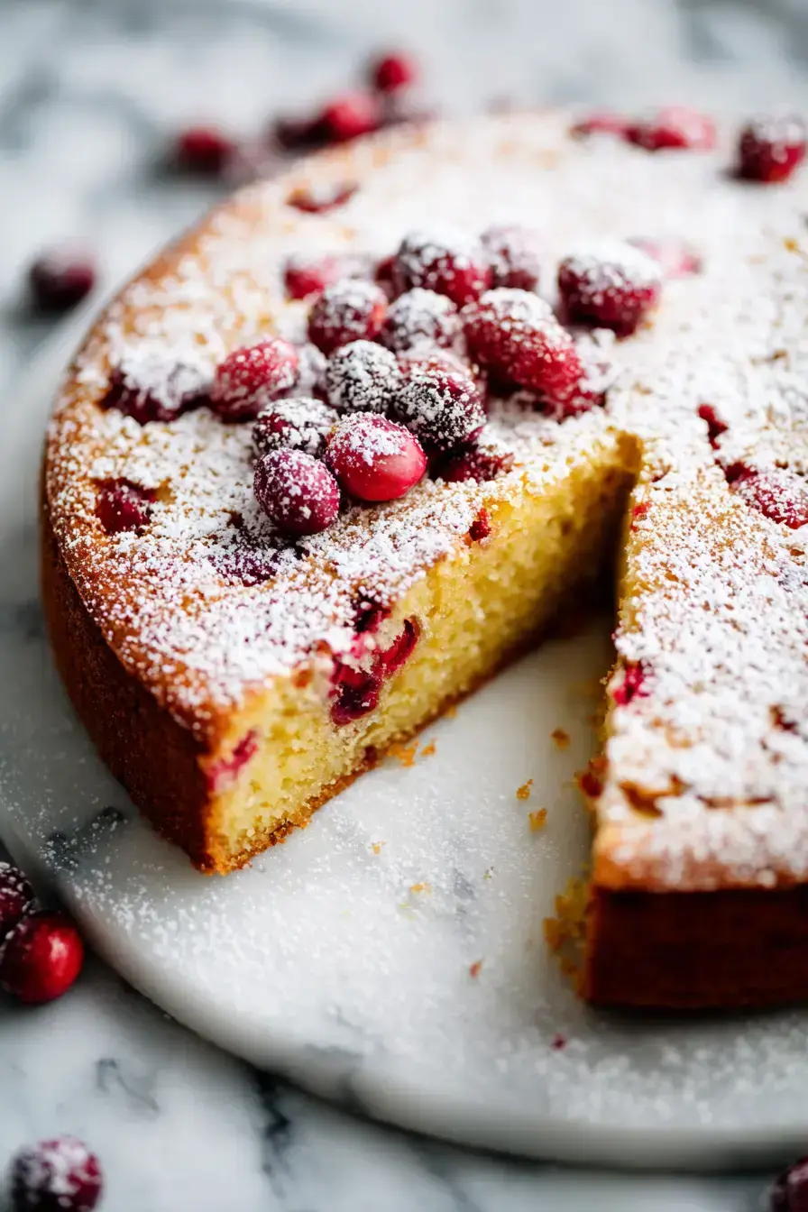 Cranberry Orange Breakfast Cake serving presentation