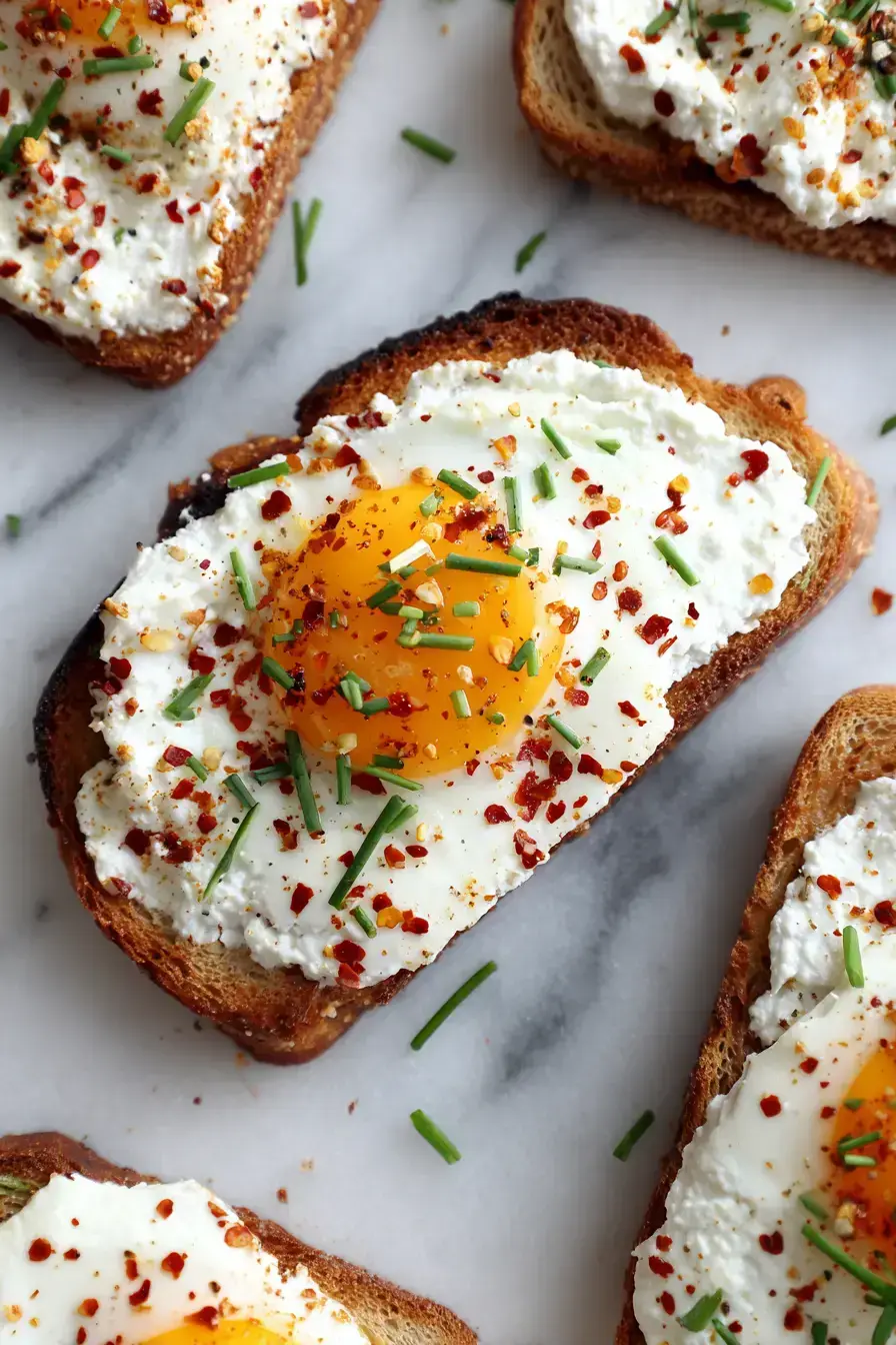 Egg Ricotta Toast serving presentation