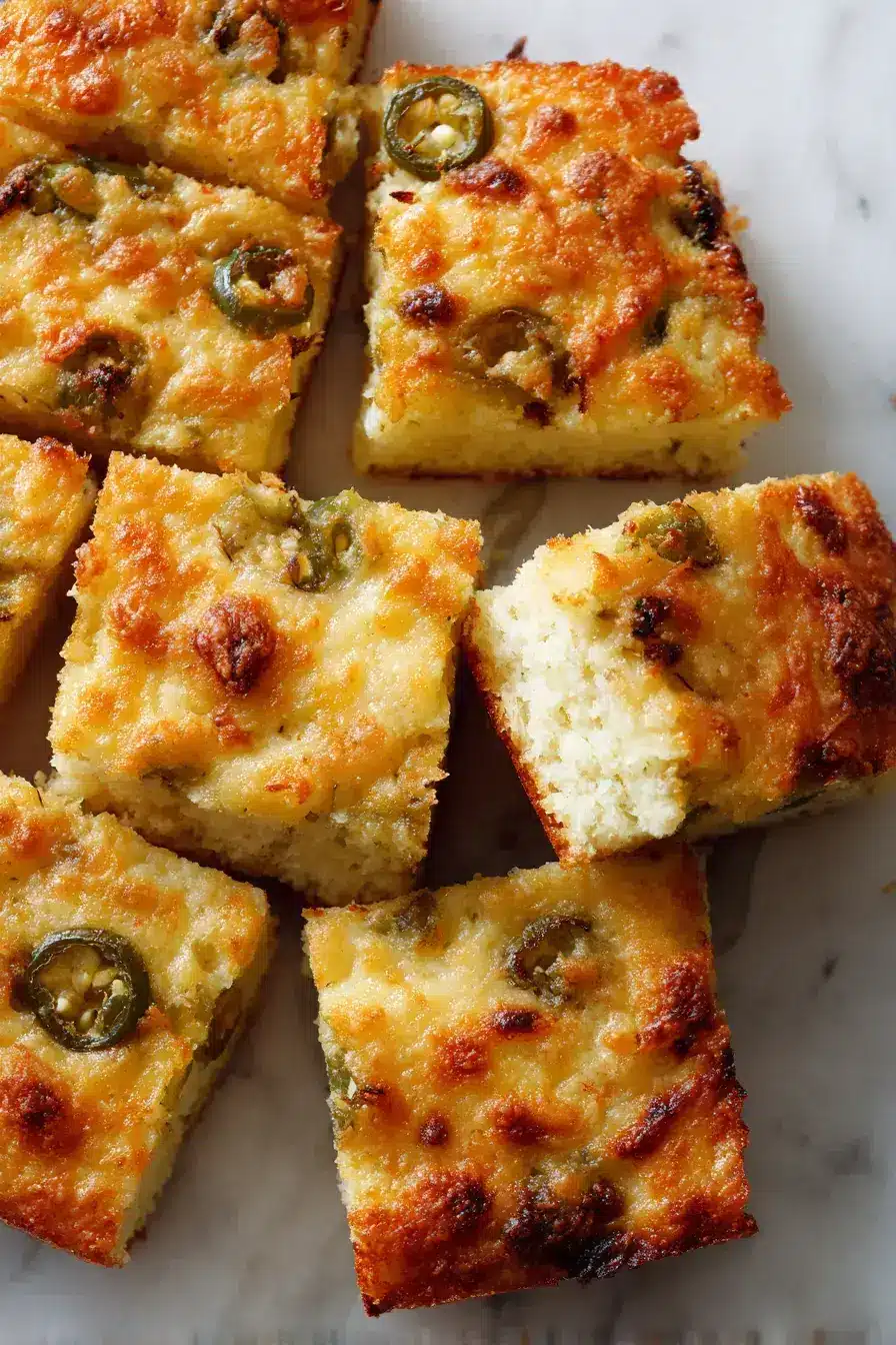 Jalapeno Cheese Squares serving presentation