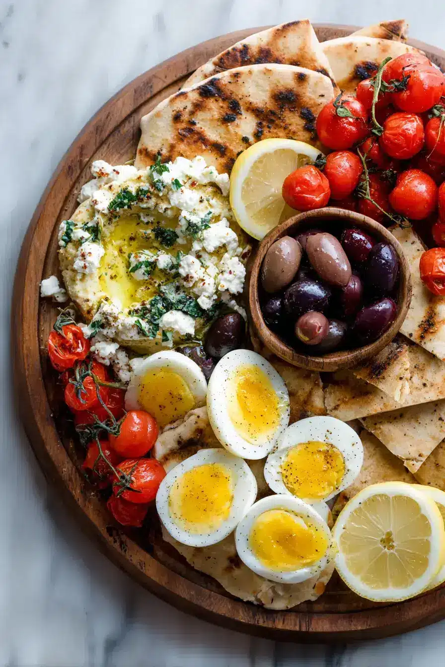 Mediterranean Brunch Board serving presentation