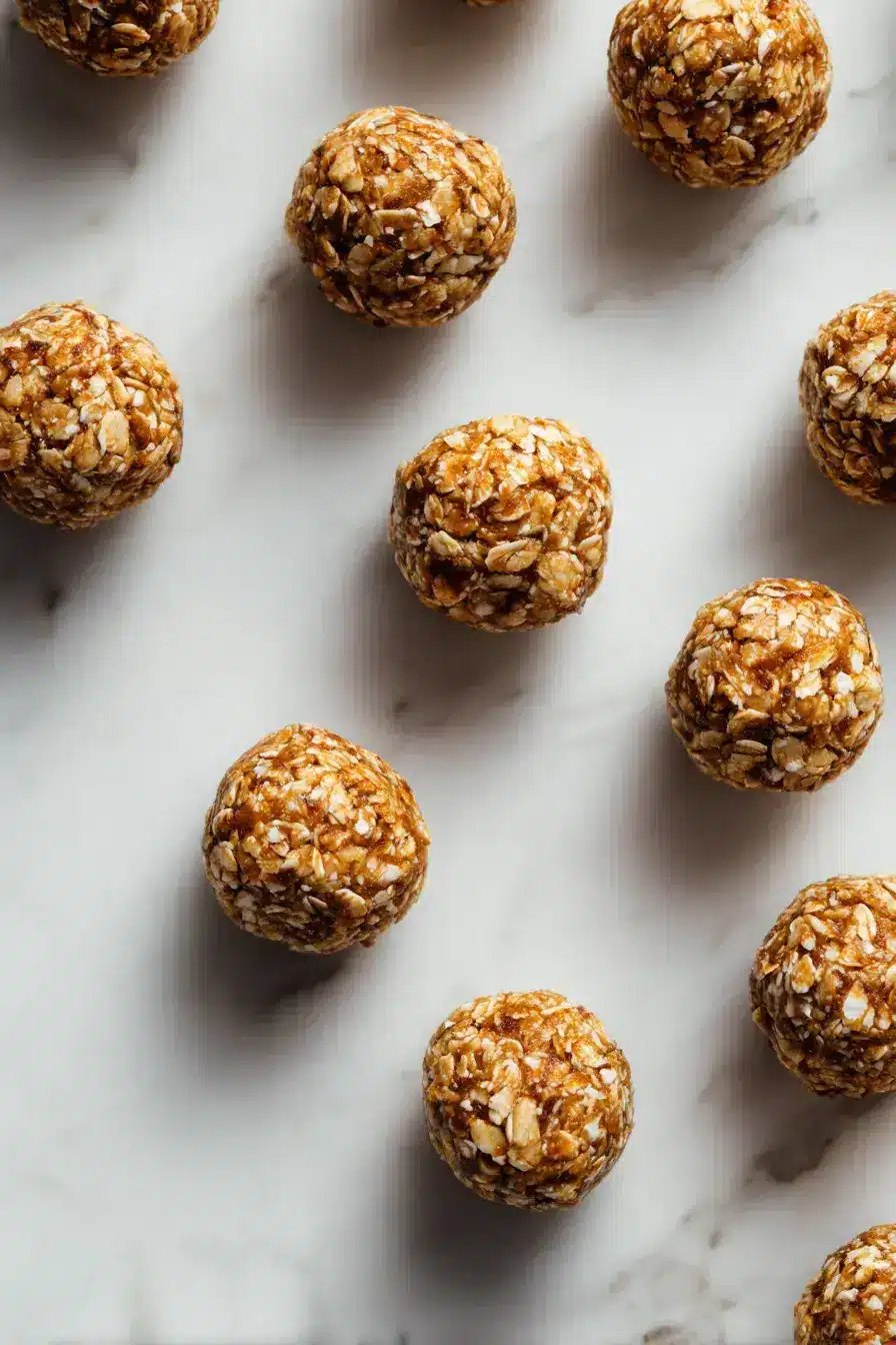 oats and peanut butter balls serving presentation